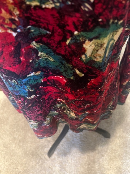 Chico's Red Multi Floral Scoop Neck Long Sleeve Top - Vibrant Print - Picture 2 of 5